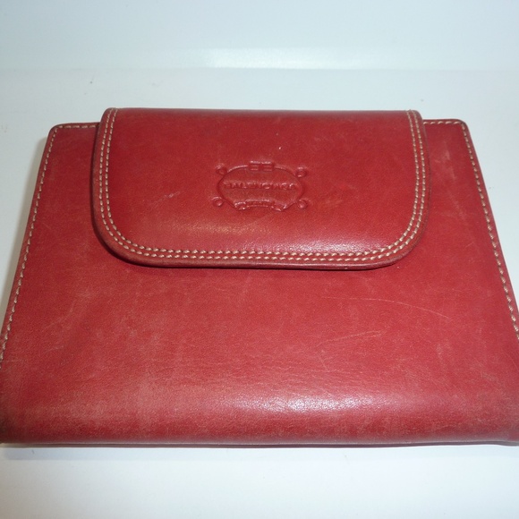 Vintage Balenciaga 1980s Designer Signature Embossed Leather Wallet Vintage - Picture 1 of 16